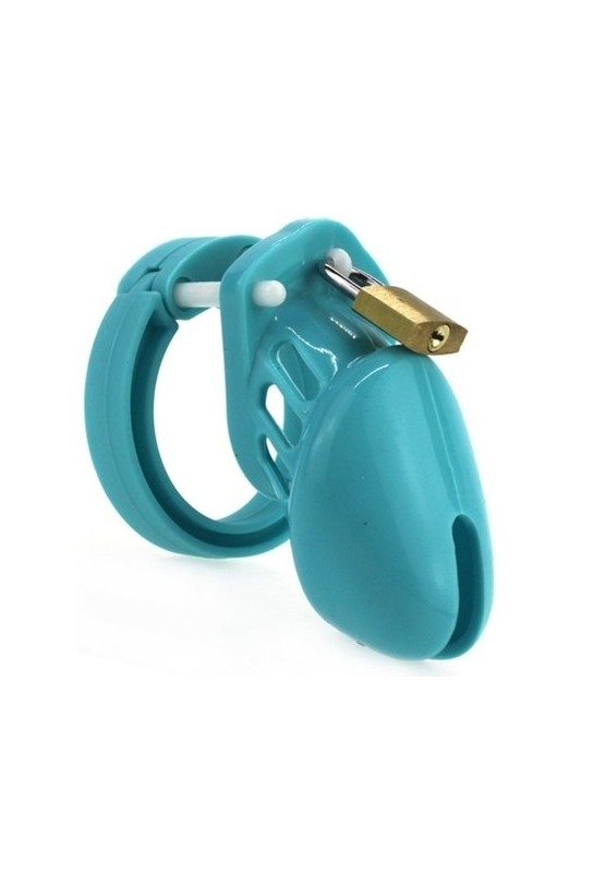 Cage de chasteté Silicone 7 x 3.3 cm Bleu 