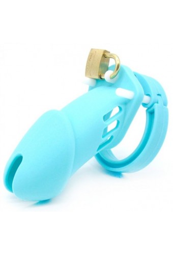 Cage de chasteté Silicone Bran 9 x 3cm Bleue 