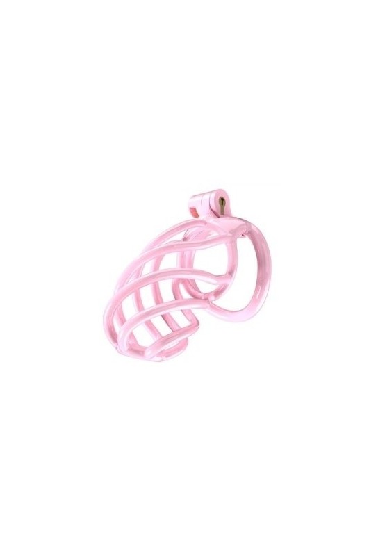 Cage de chasteté Tortille L 9.5 x 3.4 cm Rose 