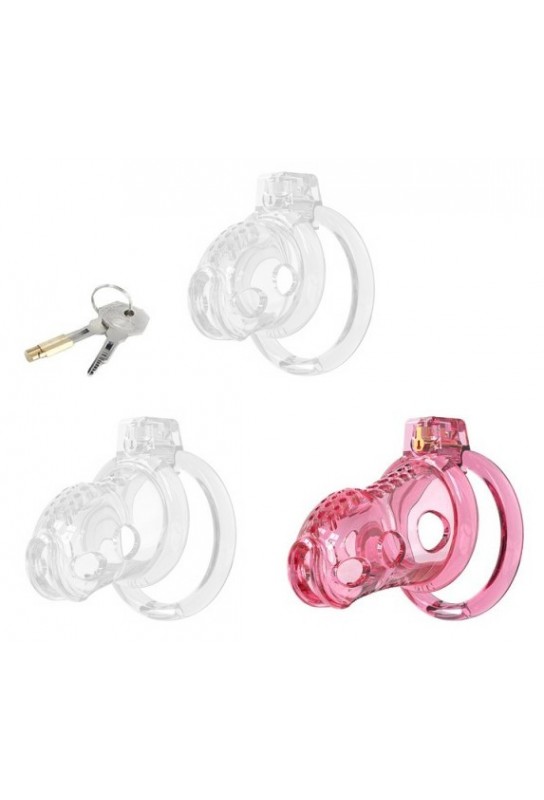 Cage de Chasteté Silicone LOCK HOLE L 8.5 x 4cm Rose 