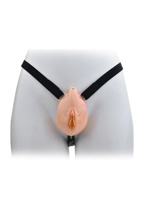 Cage de Chasteté avec Harnais Sislab 5.5 x 3.5cm Beige 