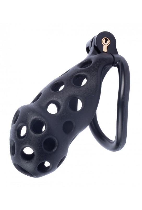 Cage de chasteté Dotty XL 10 x 4cm Noire 