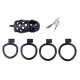 Cage de chasteté Dotty XL 10 x 4cm Noire 