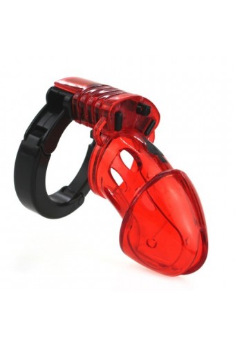 Cage de chasteté ajustable 10 x 3.5cm Rouge 