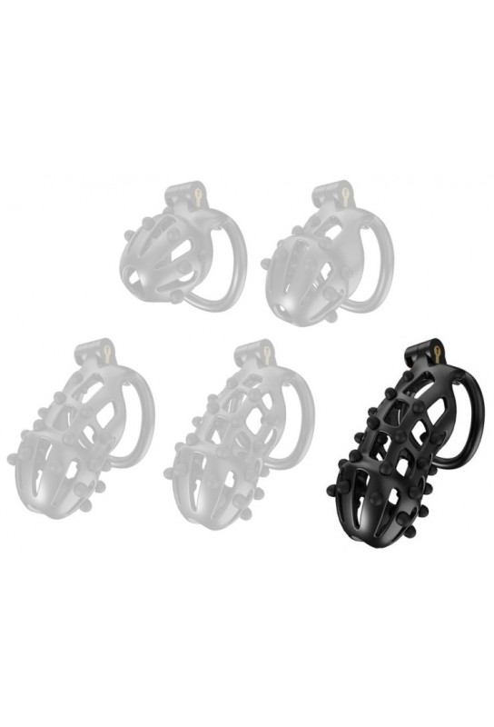 Cage de chasteté Point Up XXL Noire 12 x 4cm 