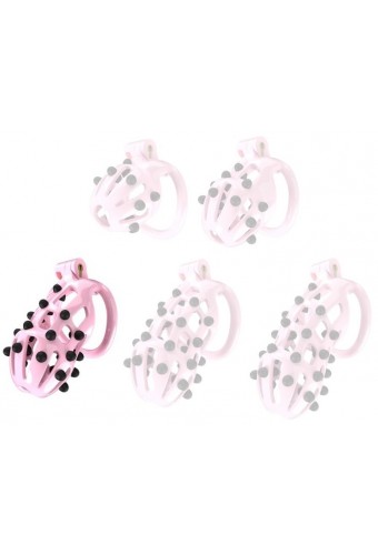 Cage de chasteté Point Up L Rose 10 x 4cm 