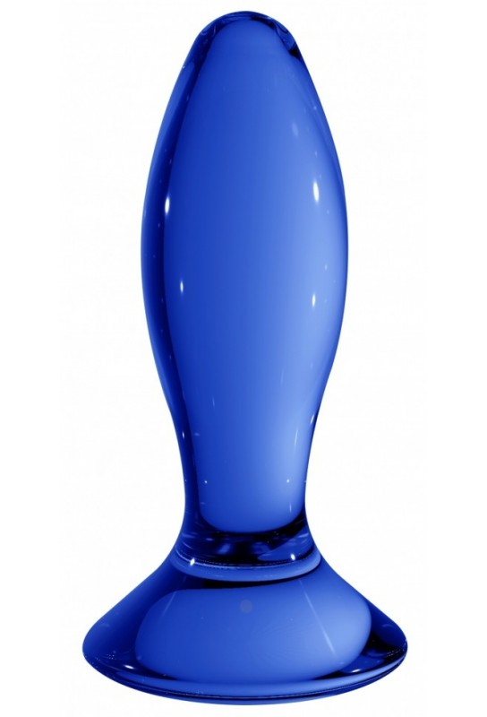 Plug en verre Follower Bleu 9 x 3.5cm 