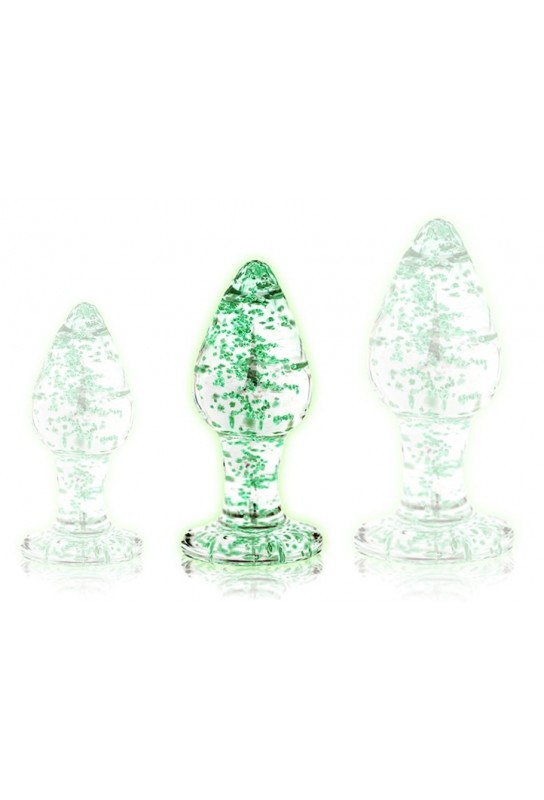 Plug en verre phosphorescent BUTT GLOW M 7 x 3.2cm 