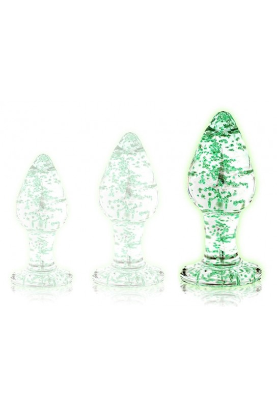 Plug en verre Phosphorescent Butt Glow L 8 x 4cm 