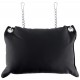 Coussin en cuir 23 x 32cm + Chaînes Noir