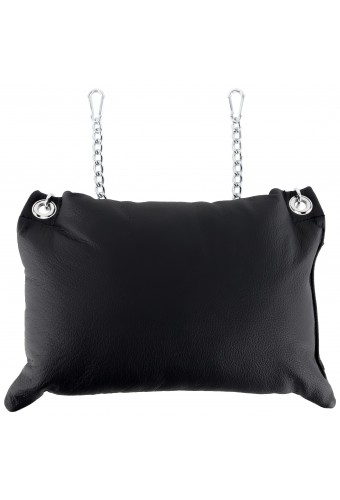 Coussin en cuir 23 x 32cm + Chaînes Noir 