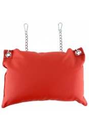 Coussin en cuir 23 x 32cm + Chaînes Rouge