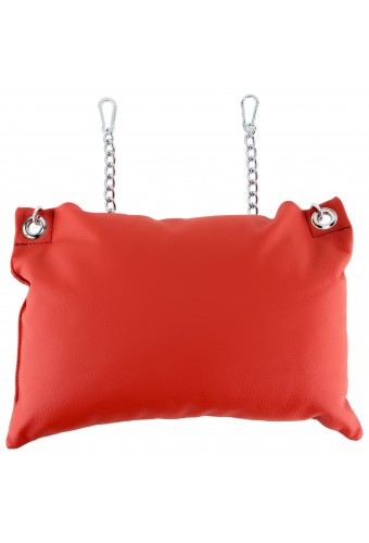 Coussin en cuir 23 x 32cm + Chaînes Rouge 