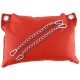 Coussin en cuir 23 x 32cm + Chaînes Rouge 