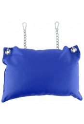 Coussin en cuir 23 x 32cm + Chaînes Bleu