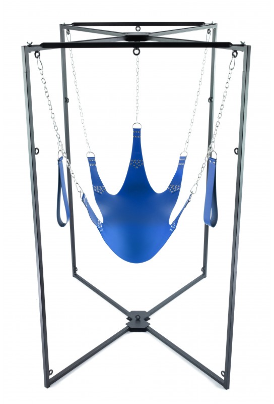 Kit Sling Cuir 5 Points Bleu Armature Noire 