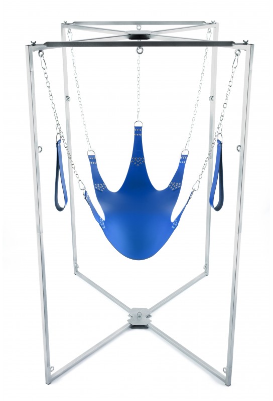 Kit Sling Cuir 5 Points Bleu Armature Grise 