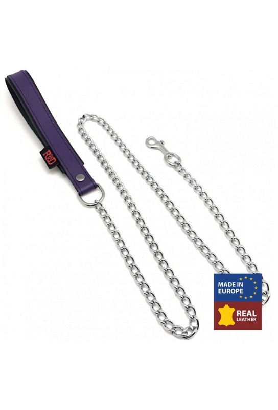 Laisse avec poignée en cuir 1m Violet 