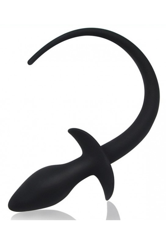 Plug Queue de chien silicone 7.5 x 3.1cm Noir 
