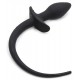 Plug Queue de chien silicone 7.5 x 3.1cm Noir 
