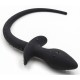 Plug Queue de chien silicone 7.5 x 3.1cm Noir 