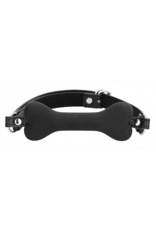 Bâillon Os Silicone Noir 