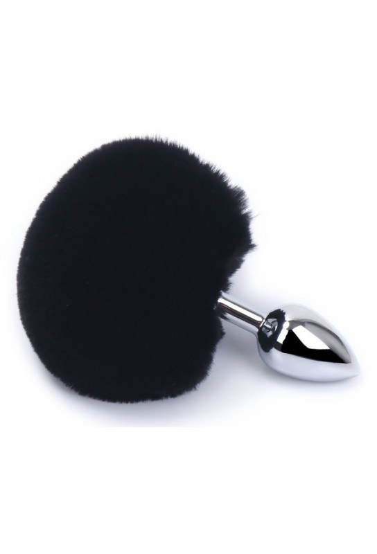 Plug Queue de lapin Bunny Tail 6 x 2.7 cm Noir 