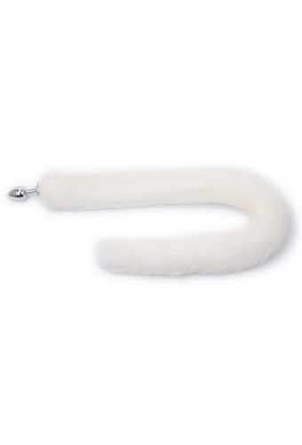 Plug avec queue Fourrure 7 x 3.4 cm Blanc 