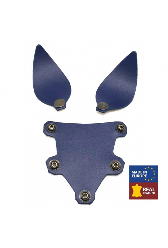 PUPPY SET OREILLES ET LANGUE EN CUIR BLEU 