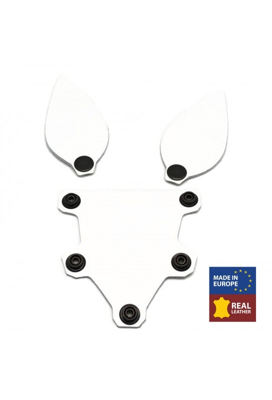 PUPPY SET OREILLES ET LANGUE EN CUIR BLANC 