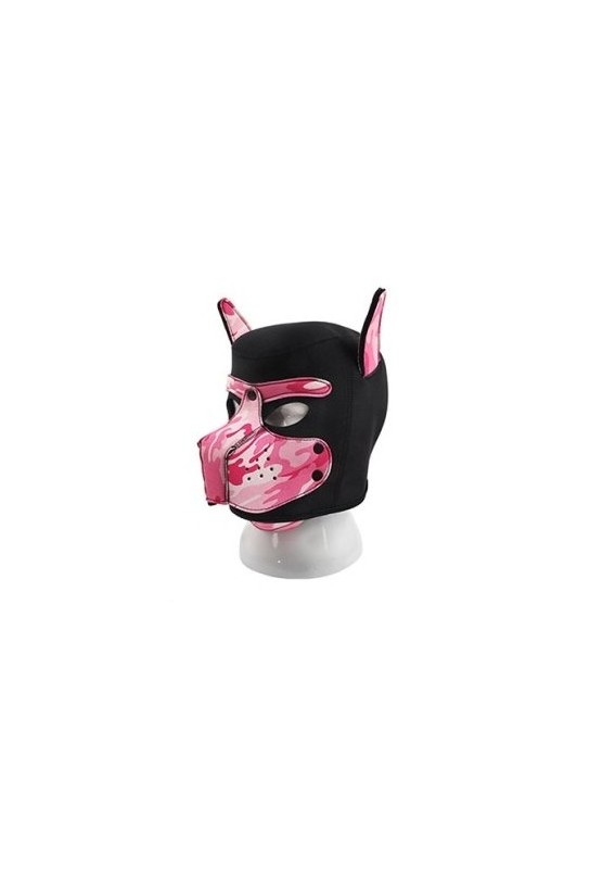 Masque Puppy Néoprène Dog On Noir-Camouflage Rose 