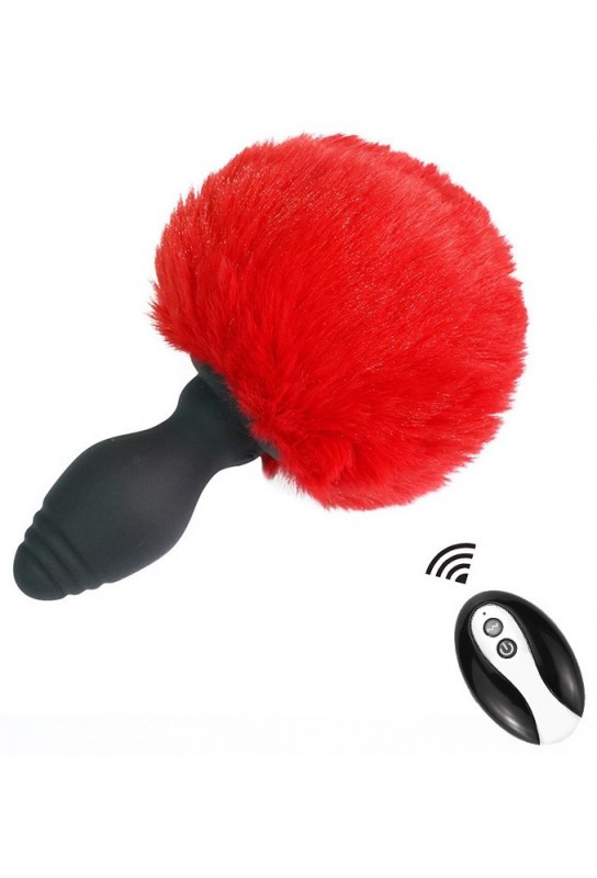 Plug vibrant avec Pompon Tailyvibe 6.5 x 3.1cm Rouge 