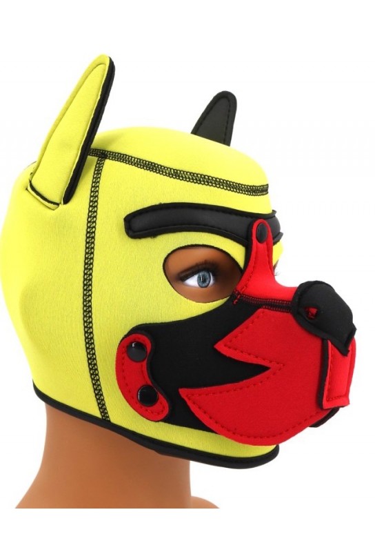 Cagoule Puppy Fox Néoprène Jaune-Rouge 