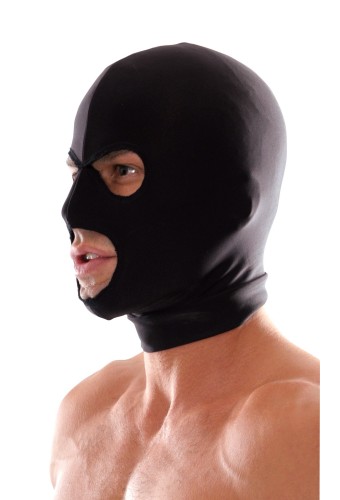 Cagoule noire avec 3 ouvertures 