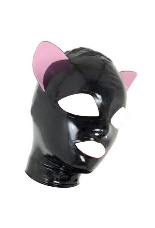 Cagoule Cat Fetish Noir-Rose 