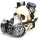 Masque à gaz et lunettes Rivets Silver Argenté 