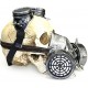 Masque à gaz et lunettes Rivets Silver Argenté 
