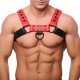 Harnais en cuir Snap Noir-Rouge 