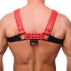 Harnais en cuir Snap Noir-Rouge 