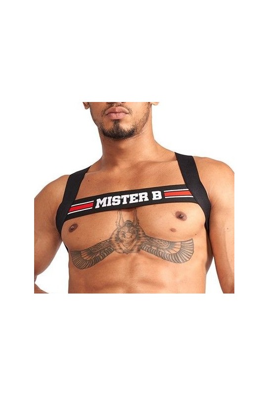 Harnais élastique X-Back Noir-Rouge 