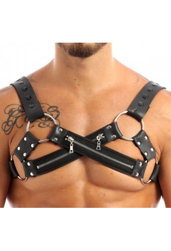 Harnais en néoprène Cross Body Zip Noir 