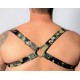 Harnais en cuir Camouflage - Acc. CHROME - CROSS - THE RED S/M 