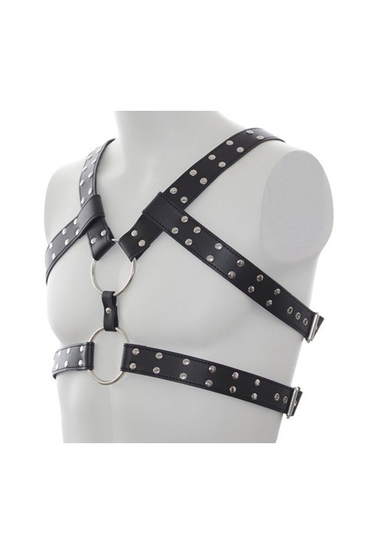 Harnais Double Belt Simili noir 