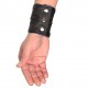 Poignet bracelet de force en cuir - Noir/Bleu avec zip 