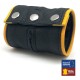 Poignet bracelet de force en cuir - Noir/Jaune- avec zip 