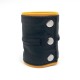 Poignet bracelet de force en cuir - Noir/Jaune- avec zip 