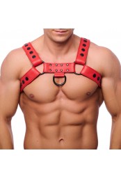 Harnais en cuir Snap Rouge