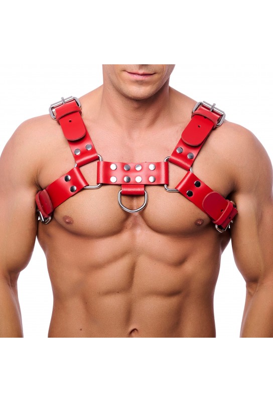 Harnais en cuir Buckle Rouge 