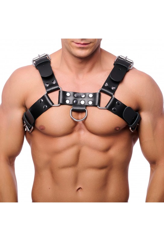 Harnais en cuir Buckle Noir 