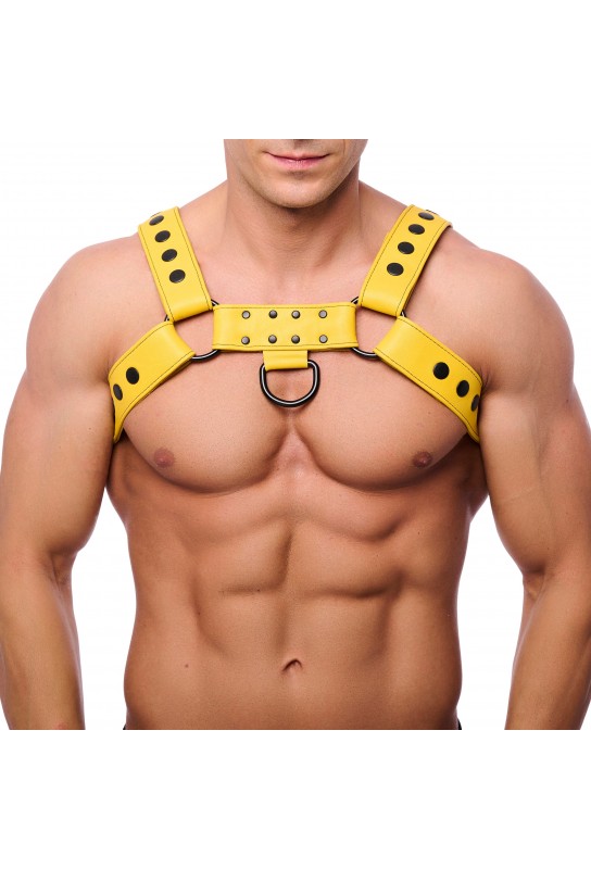 Harnais en cuir Snap Jaune 